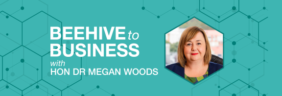 Beehive to Business with Megan Woods | 2 May 2023 Banner